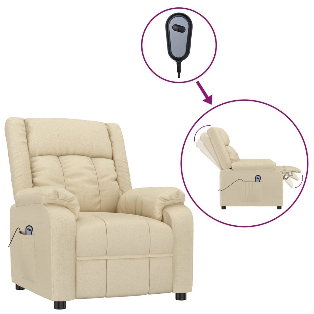 Relaxsessel Elektrisch Creme Stoff
