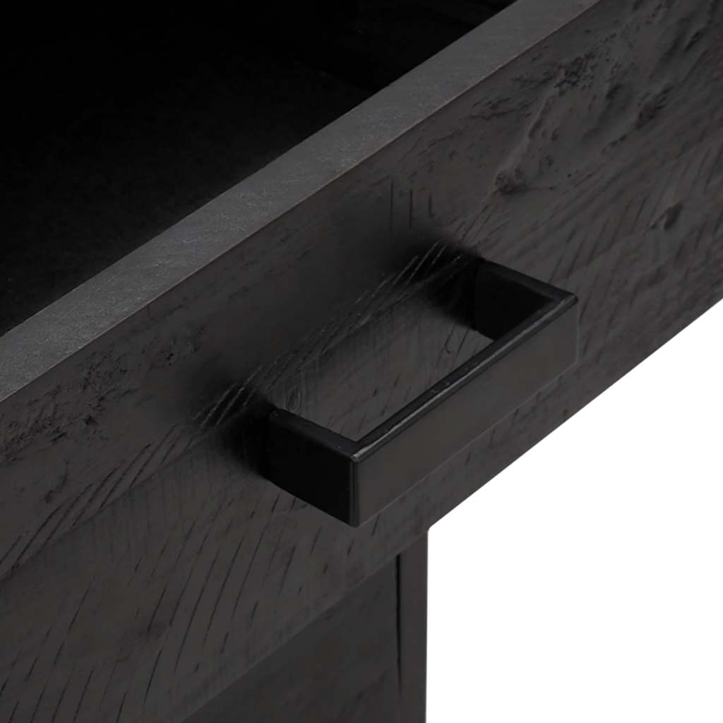 Nachttische 2 Stk. Schwarz 40x30x55 cm Massivholz Kiefer