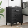 Nachttische 2 Stk. Schwarz 40x30x55 cm Massivholz Kiefer