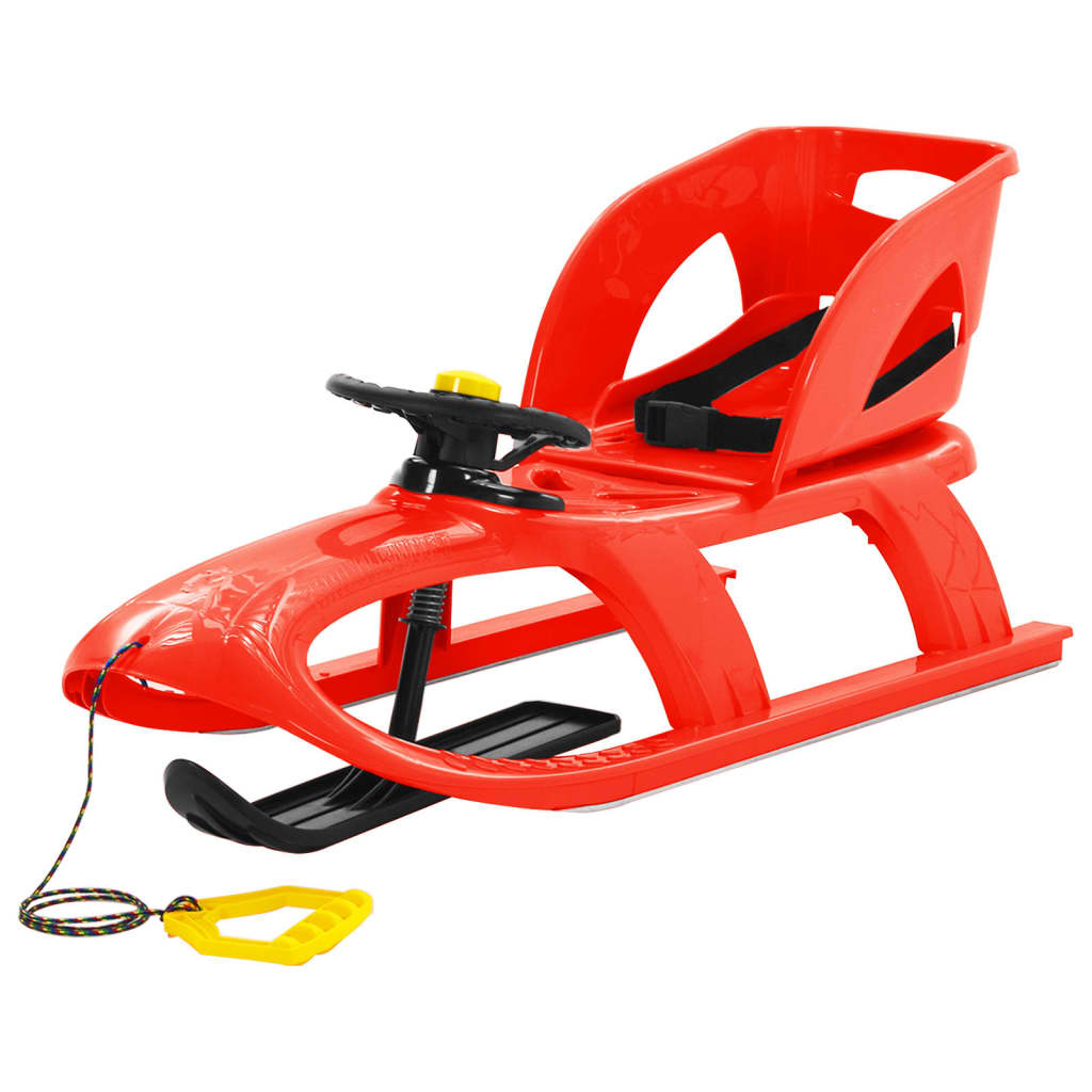 Schlitten mit Sitz und Lenkrad Rot 102,5x40x23 cm Polypropylen