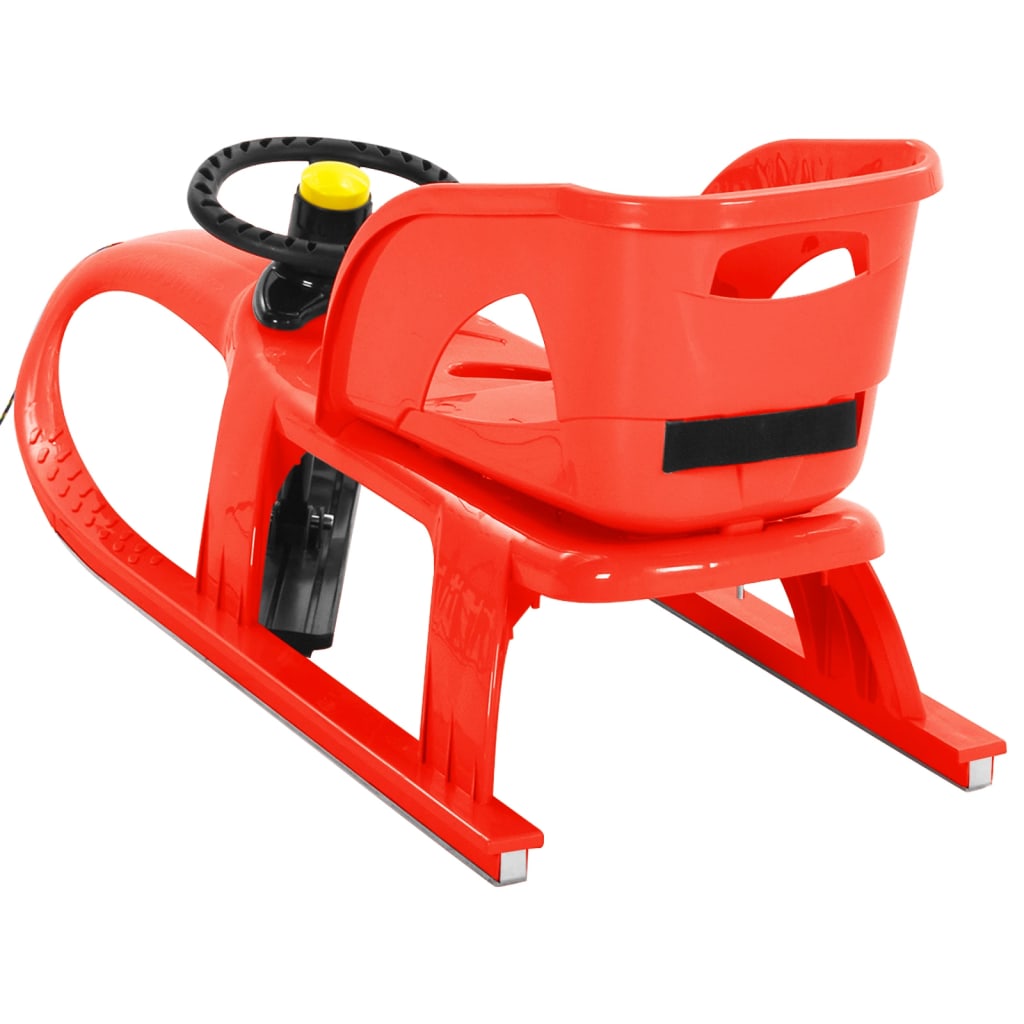 Schlitten mit Sitz und Lenkrad Rot 102,5x40x23 cm Polypropylen