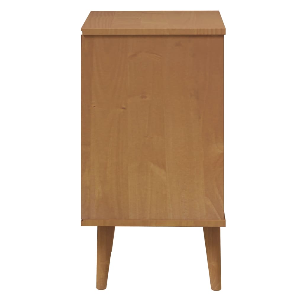 Nachttisch MOLDE Braun 40x35x65 cm Massivholz Kiefer