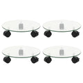 Pflanzenroller 4 Stk. 28 cm Hartglas Rund