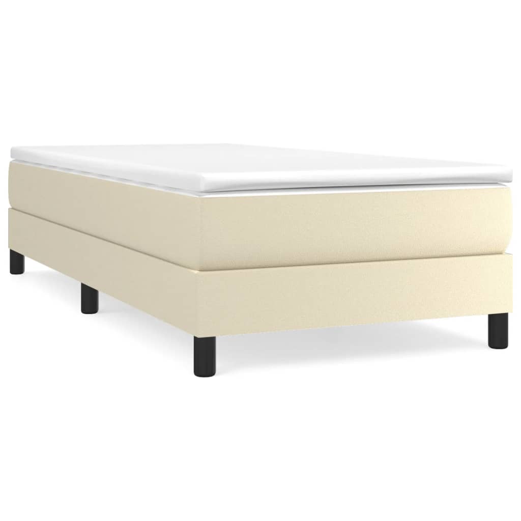 Boxspringbett mit Matratze Creme 80x200 cm Kunstleder
