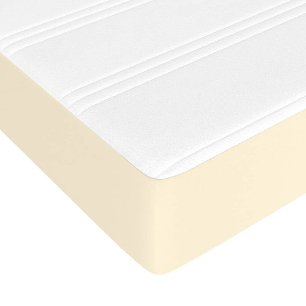 Boxspringbett mit Matratze Creme 80x200 cm Kunstleder