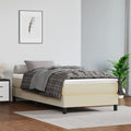 Boxspringbett mit Matratze Creme 80x200 cm Kunstleder