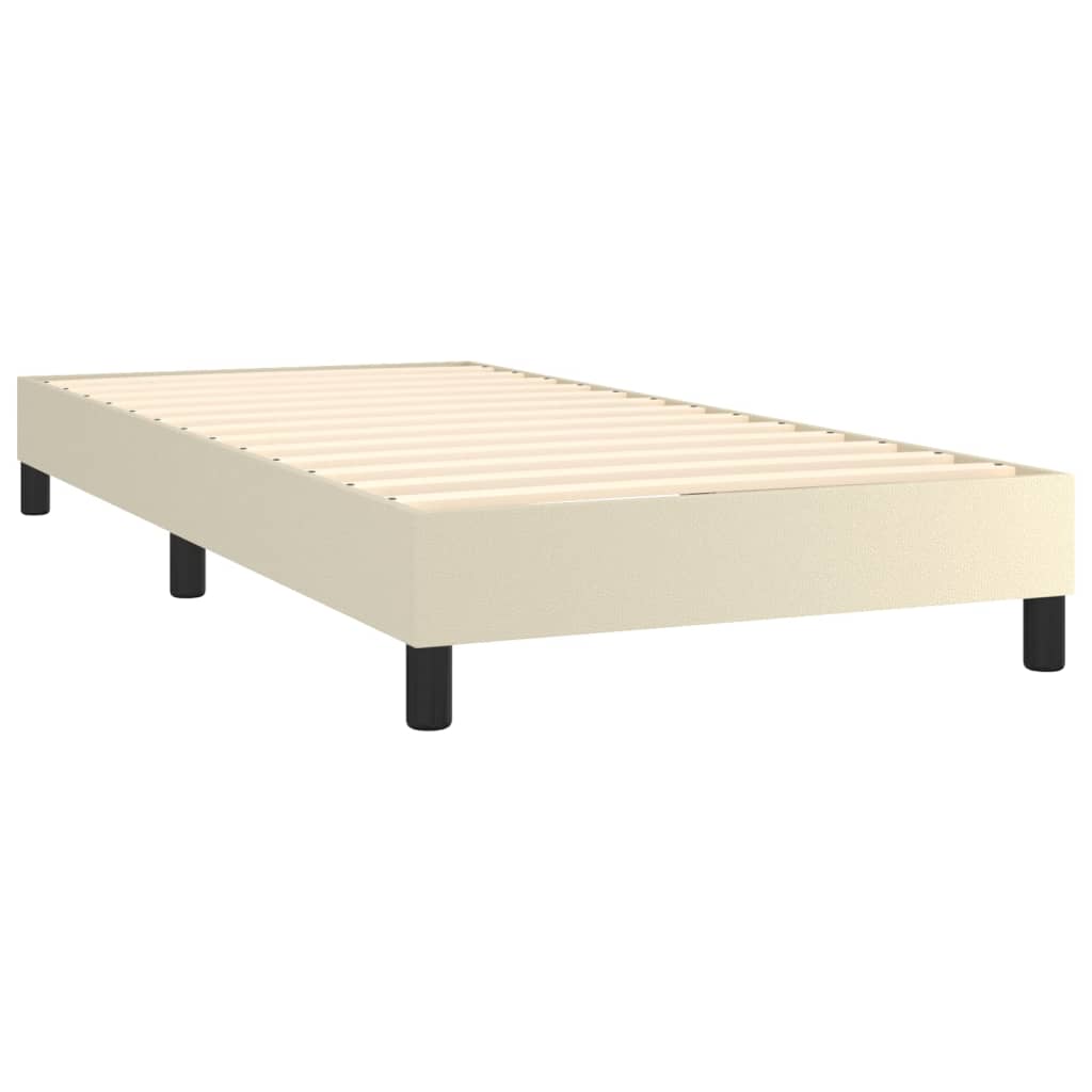 Boxspringbett mit Matratze Creme 90x190 cm Kunstleder