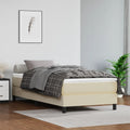 Boxspringbett mit Matratze Creme 90x190 cm Kunstleder