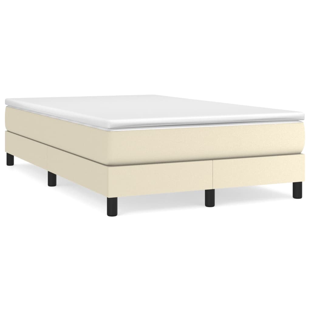 Boxspringbett mit Matratze Creme 120x200 cm Kunstleder