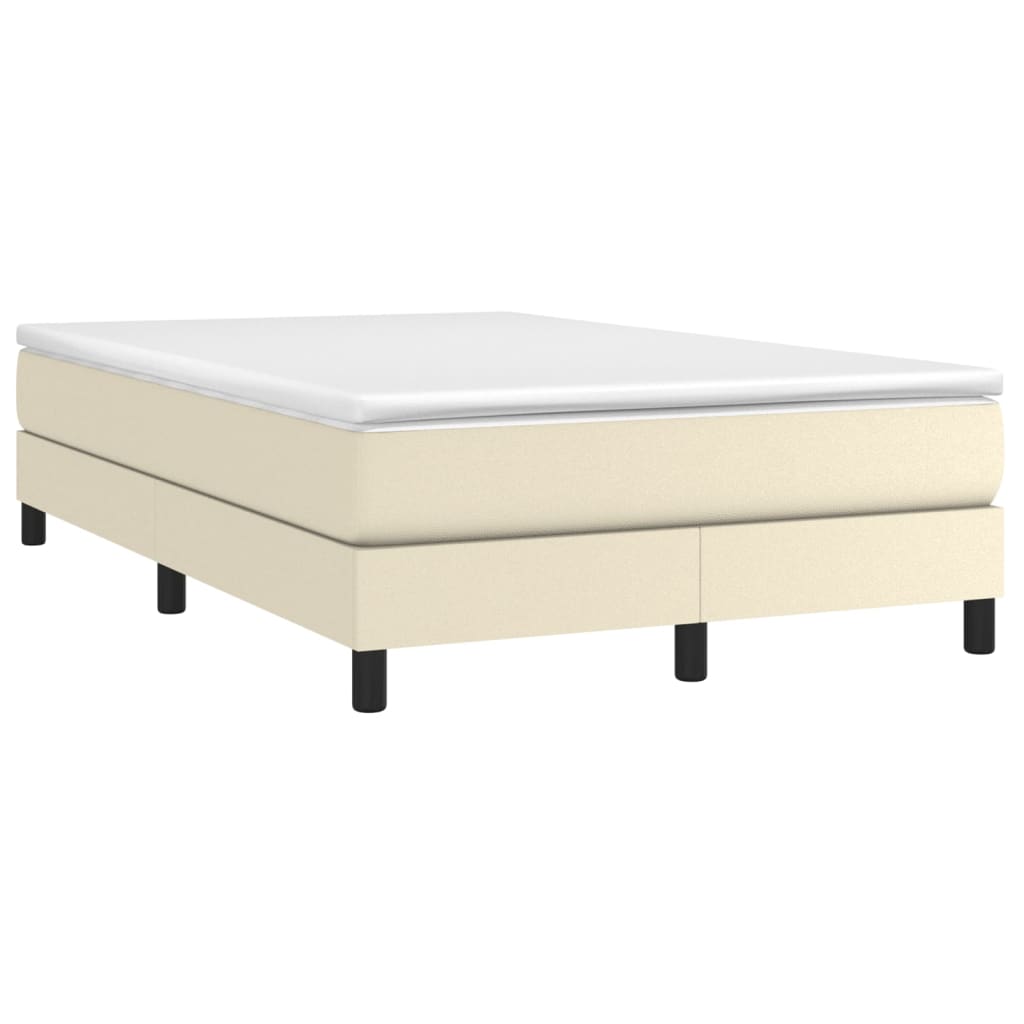 Boxspringbett mit Matratze Creme 120x200 cm Kunstleder
