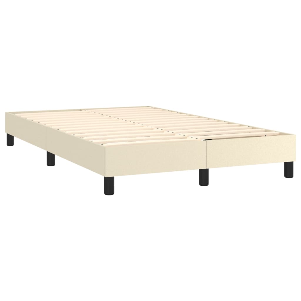 Boxspringbett mit Matratze Creme 120x200 cm Kunstleder