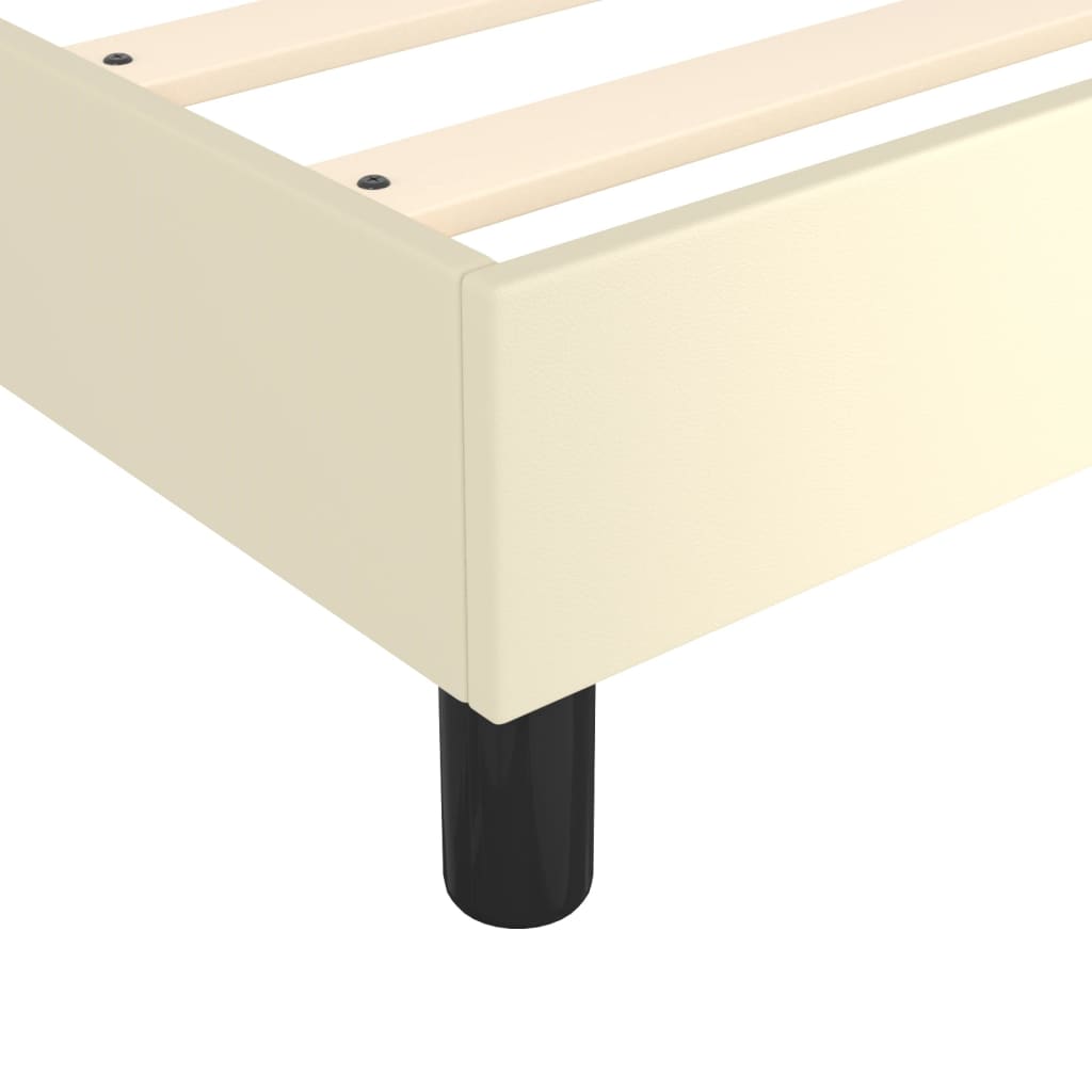 Boxspringbett mit Matratze Creme 120x200 cm Kunstleder