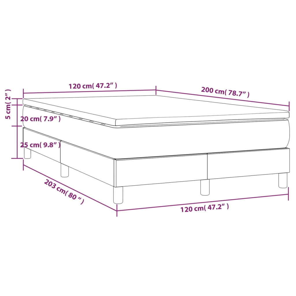 Boxspringbett mit Matratze Creme 120x200 cm Kunstleder
