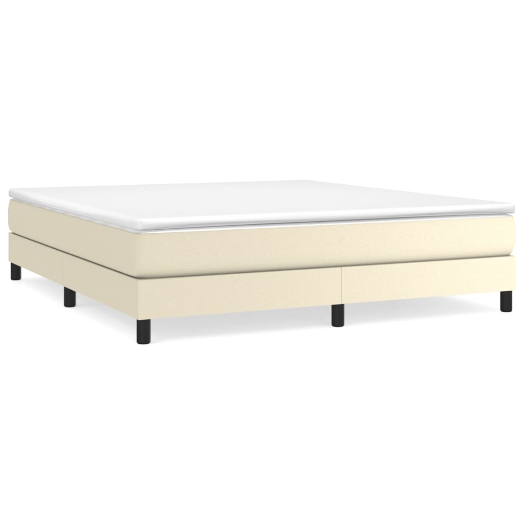 Boxspringbett mit Matratze Creme 160x200 cm Kunstleder