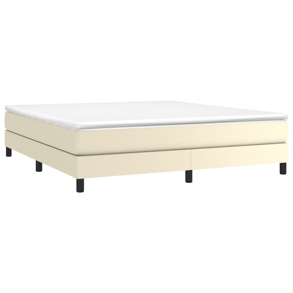 Boxspringbett mit Matratze Creme 160x200 cm Kunstleder