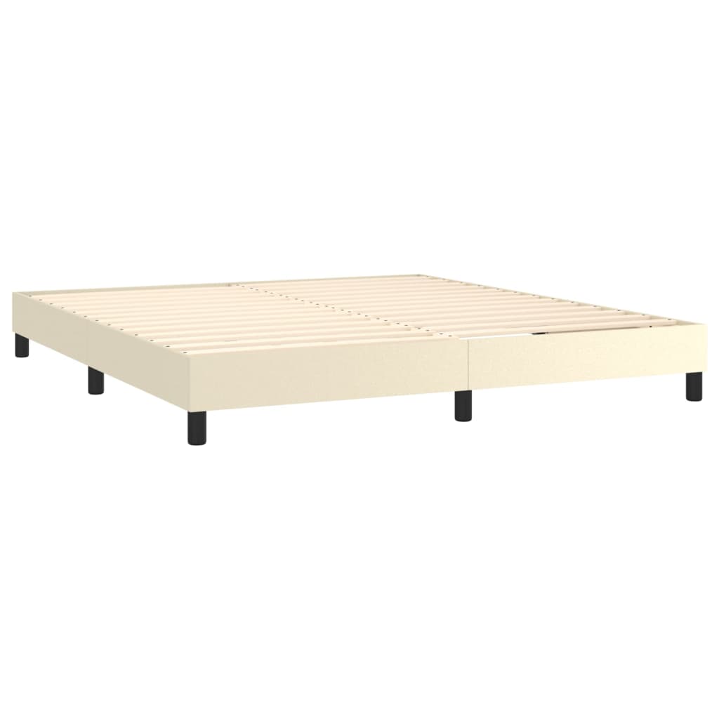Boxspringbett mit Matratze Creme 160x200 cm Kunstleder