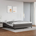 Boxspringbett mit Matratze Grau 160x200 cm Kunstleder