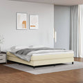 Boxspringbett mit Matratze Creme 180x200 cm Kunstleder