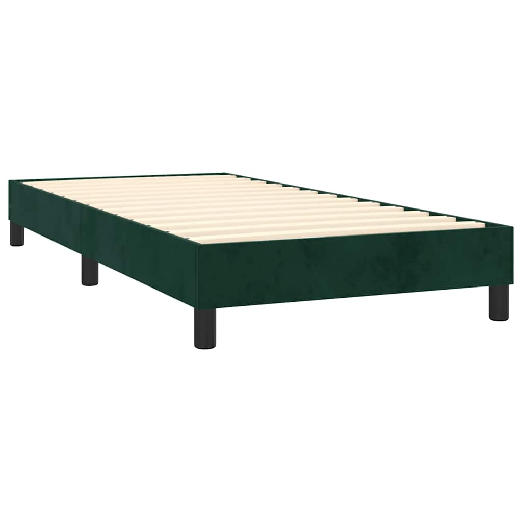 Boxspringbett mit Matratze Dunkelgrün 80x200 cm Samt