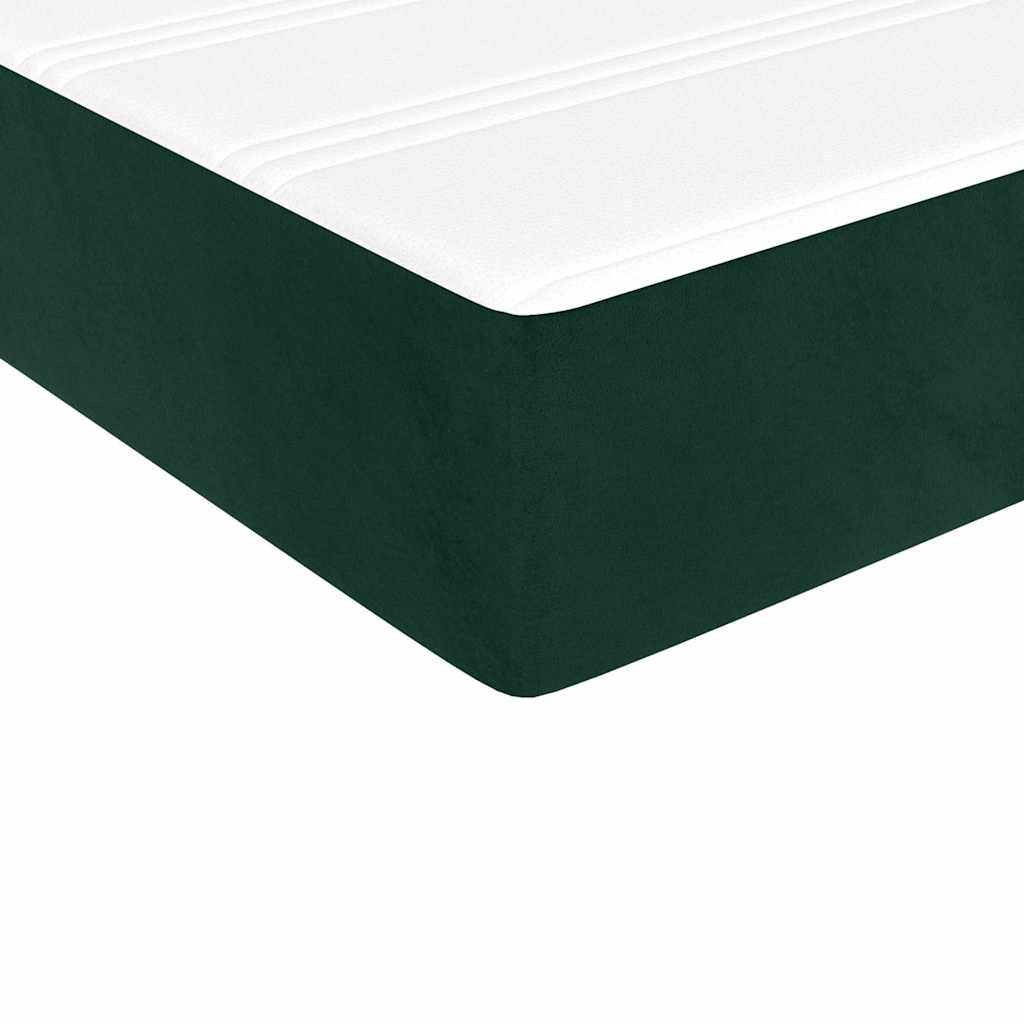 Boxspringbett mit Matratze Dunkelgrün 80x200 cm Samt