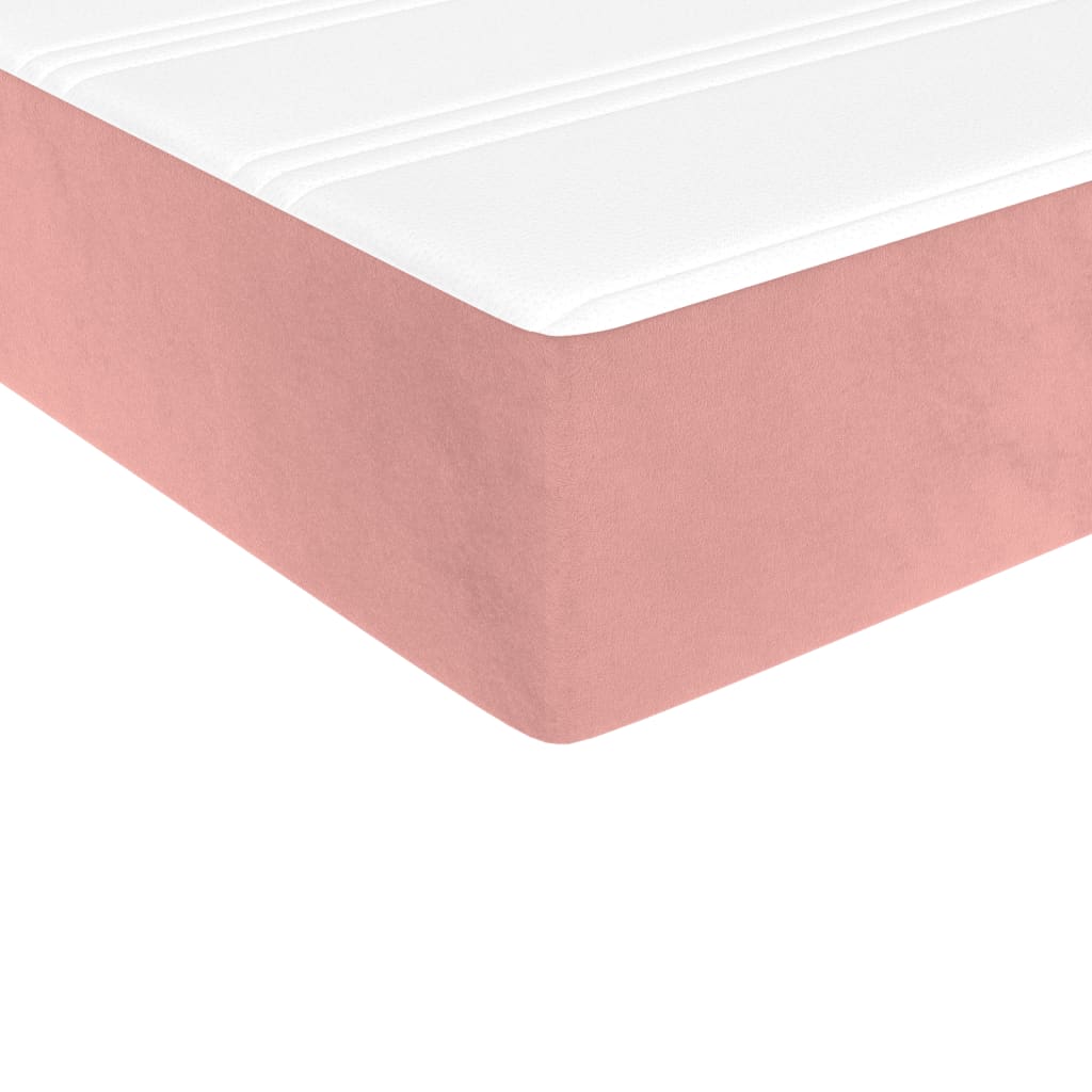 Boxspringbett mit Matratze Rosa 80x200 cm Samt