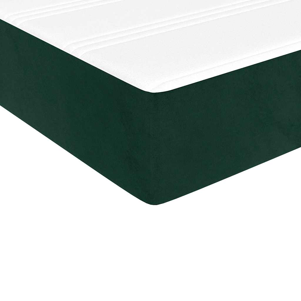 Boxspringbett mit Matratze Dunkelgrün 90x200 cm Samt