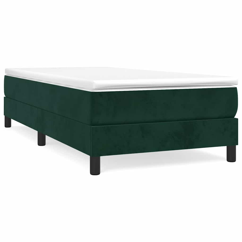 Boxspringbett mit Matratze Dunkelgrün 100x200 cm Samt