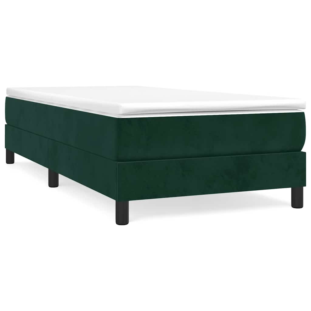 Boxspringbett mit Matratze Dunkelgrün 120x200 cm Samt