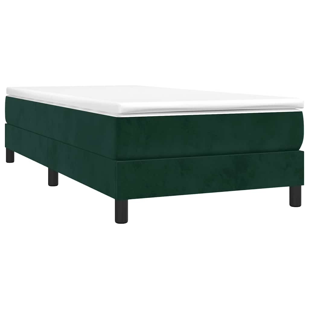 Boxspringbett mit Matratze Dunkelgrün 120x200 cm Samt