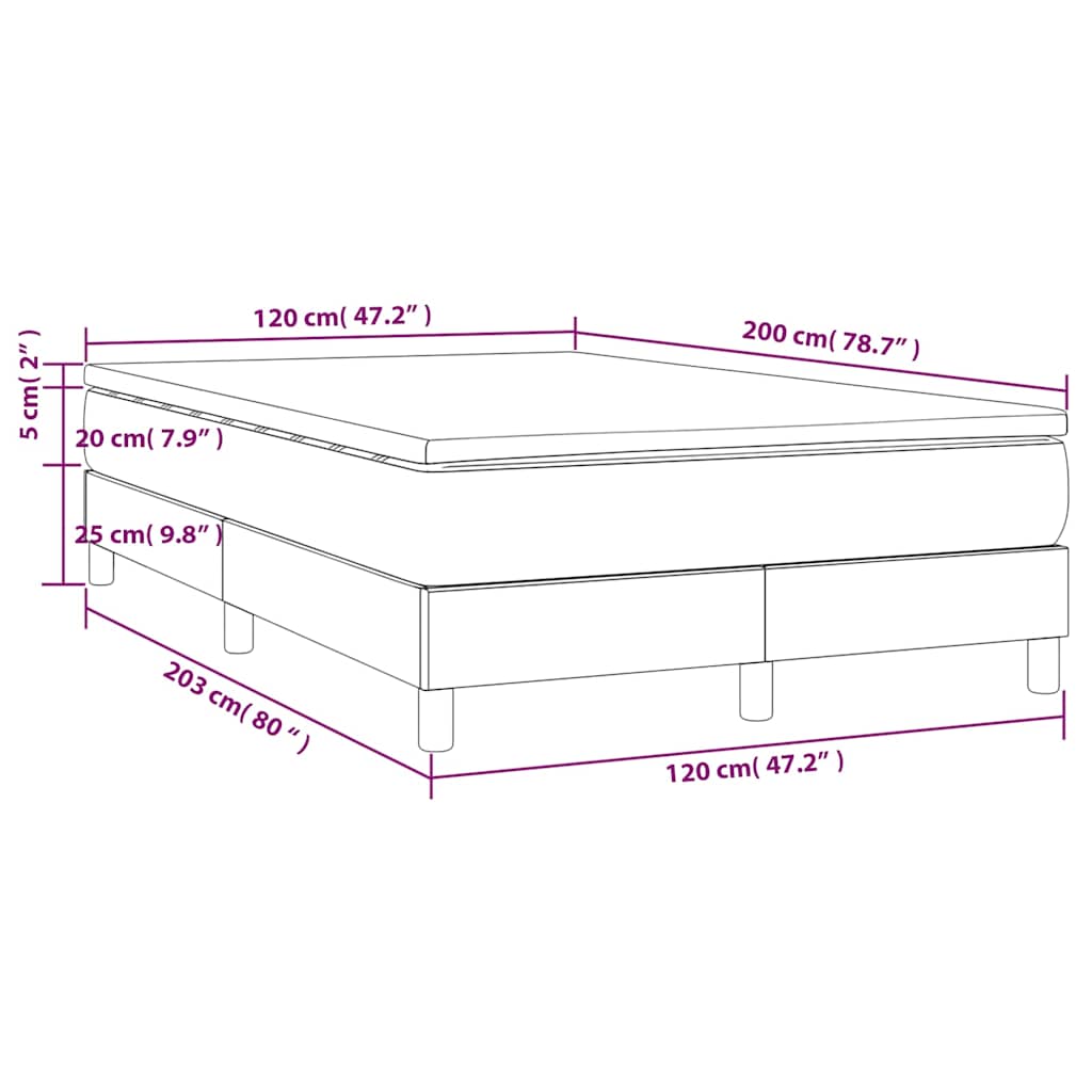 Boxspringbett mit Matratze Dunkelgrün 120x200 cm Samt