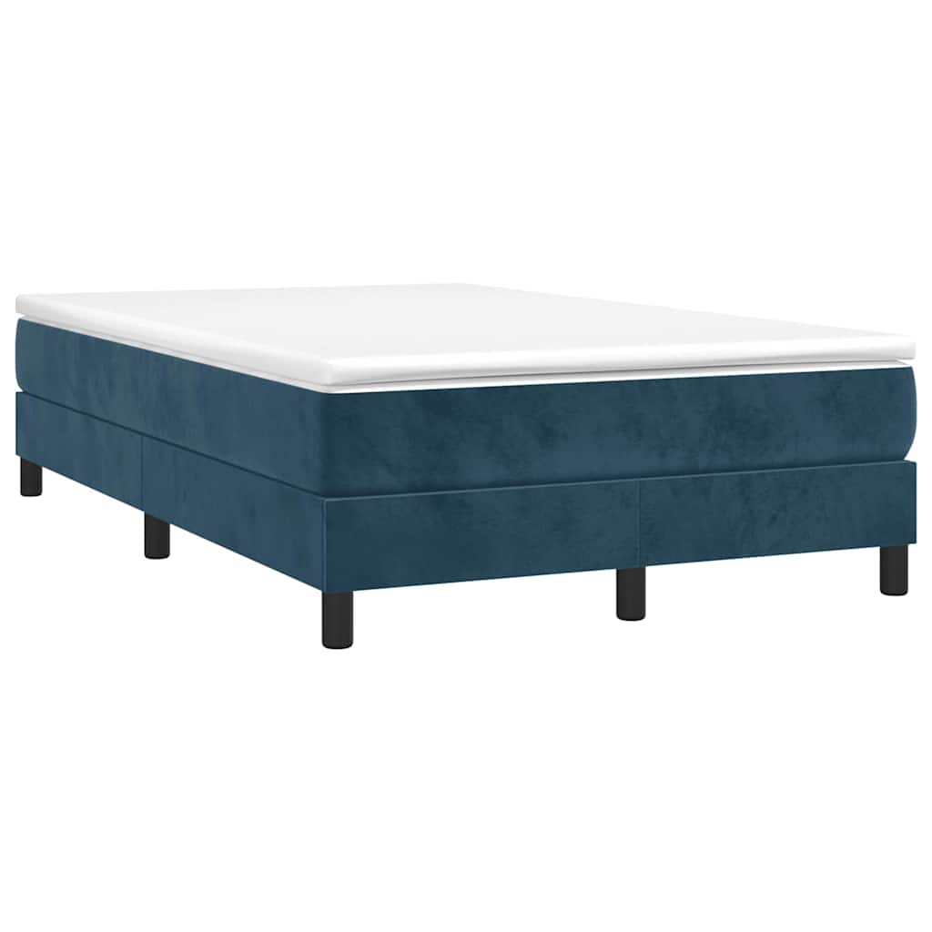 Boxspringbett mit Matratze Dunkelblau 120x200 cm Samt