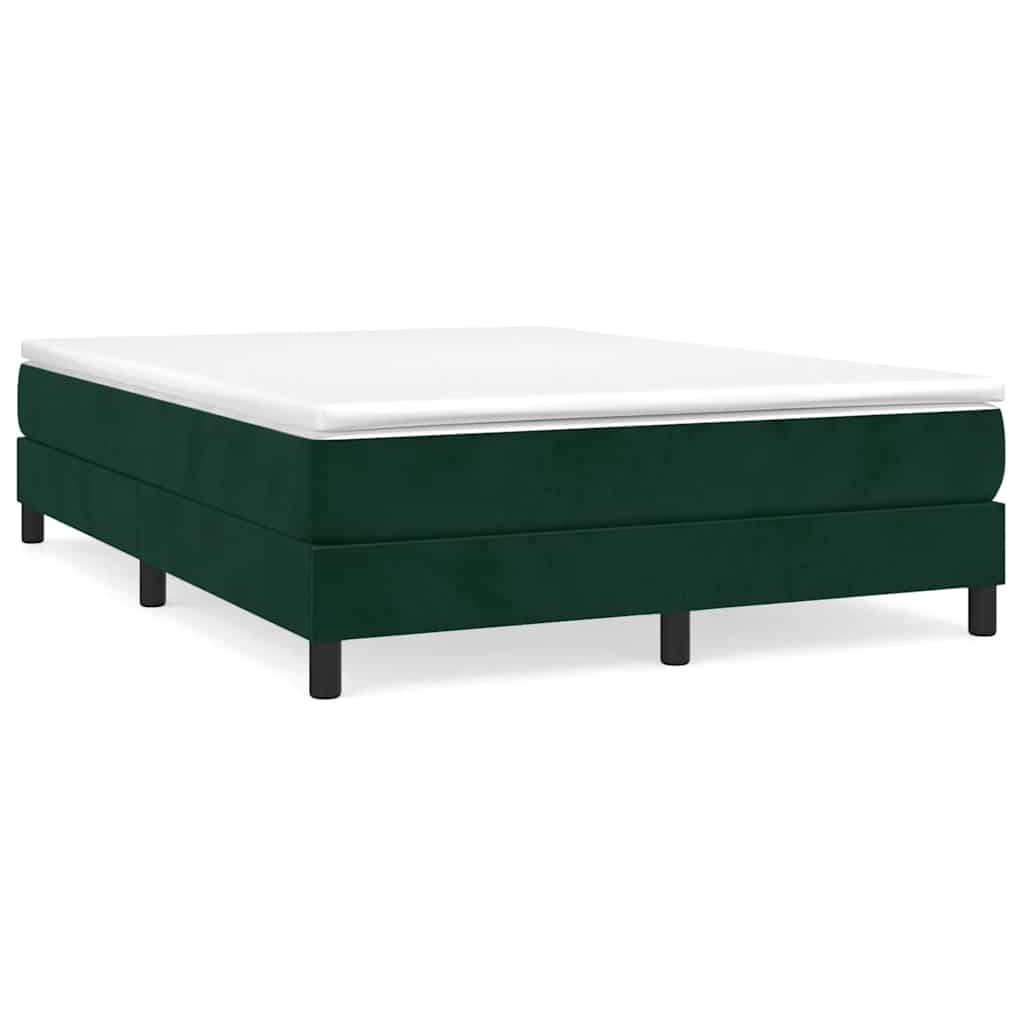 Boxspringbett mit Matratze Dunkelgrün 140x200 cm Samt
