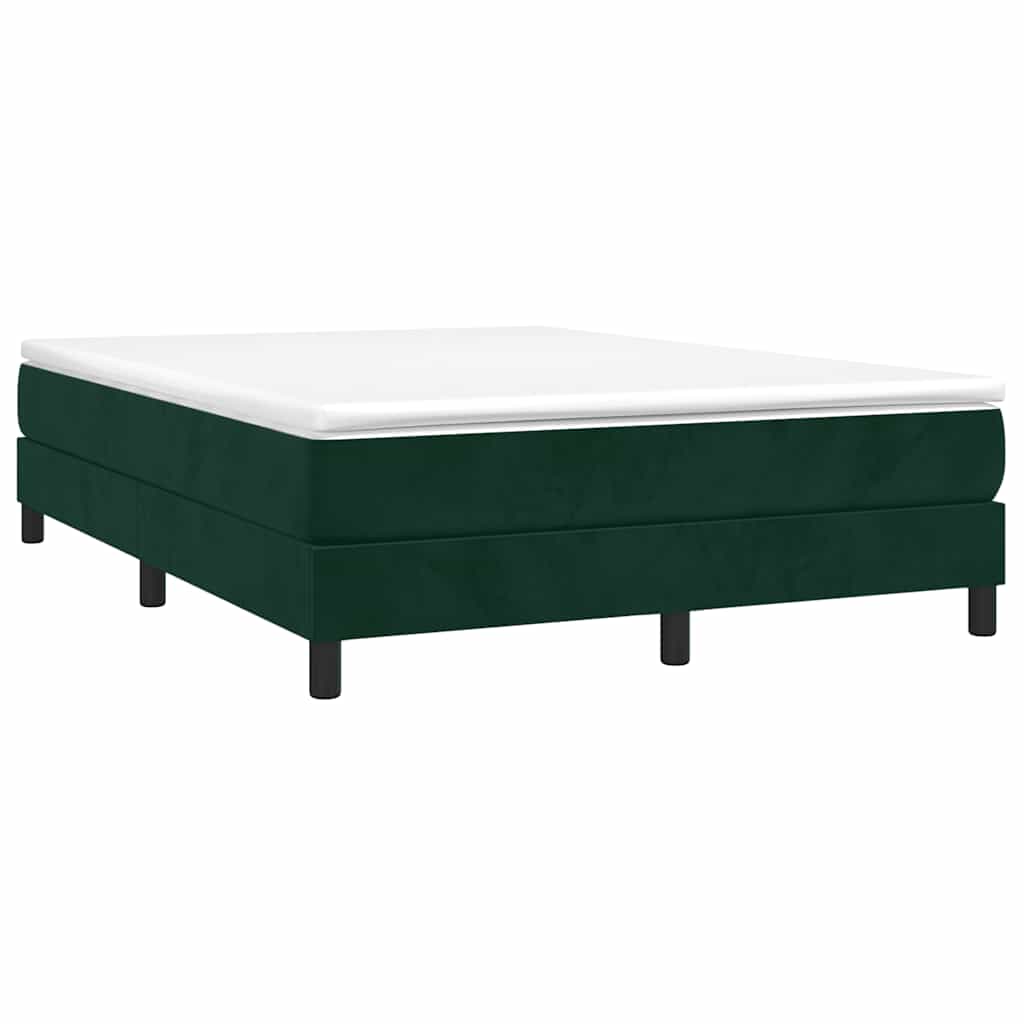 Boxspringbett mit Matratze Dunkelgrün 140x200 cm Samt