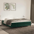 Boxspringbett mit Matratze Dunkelgrün 160x200 cm Samt