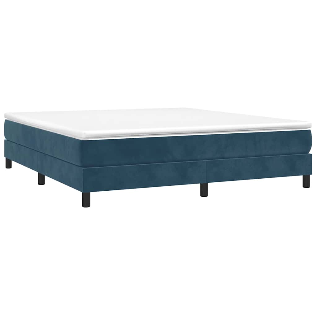 Boxspringbett mit Matratze Dunkelblau 160x200 cm Samt