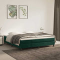 Boxspringbett mit Matratze Dunkelgrün 180x200 cm Samt