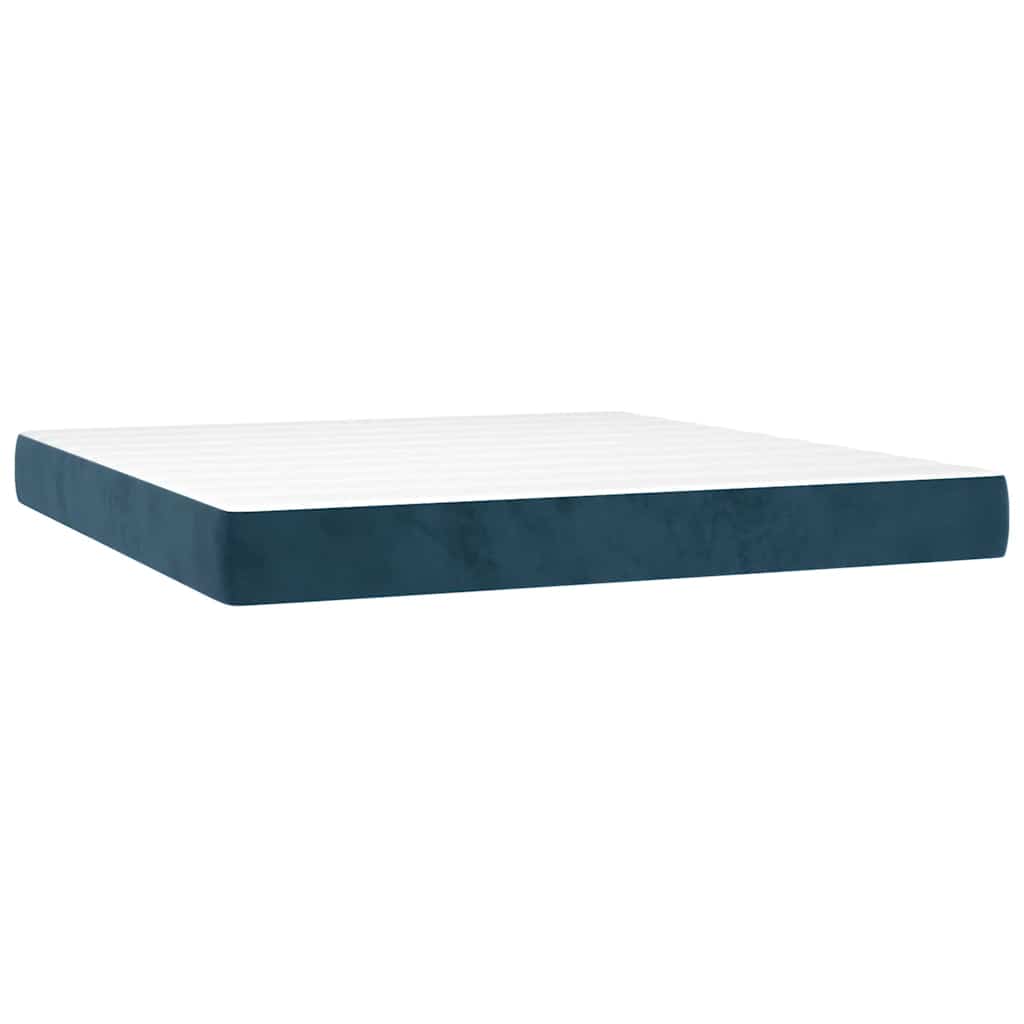 Boxspringbett mit Matratze Dunkelblau 180x200 cm Samt