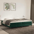 Boxspringbett mit Matratze Dunkelgrün 200x200 cm Samt