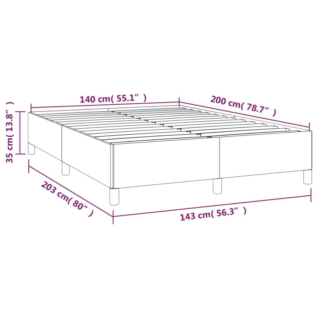 Boxspringbett mit Matratze Taupe 140x200 cm Stoff