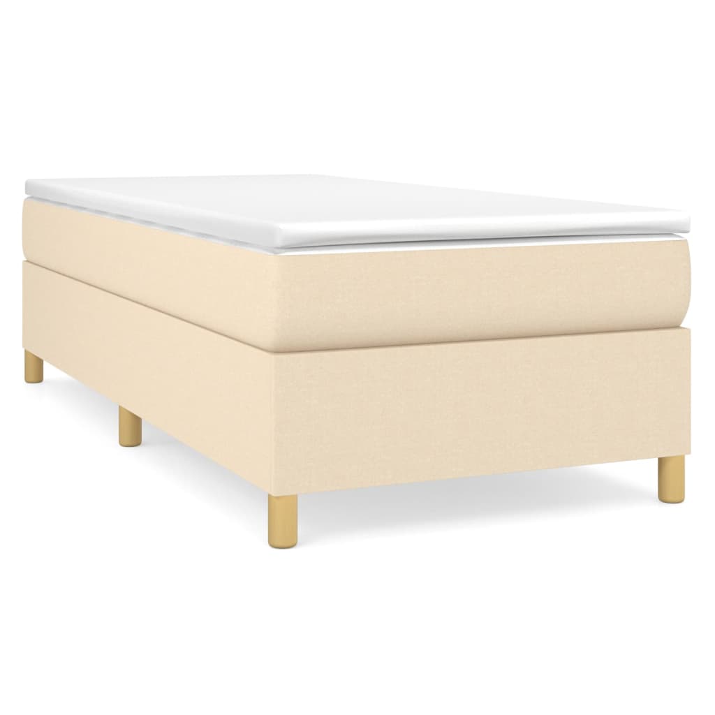 Boxspringbett mit Matratze Creme 90x190 cm Stoff