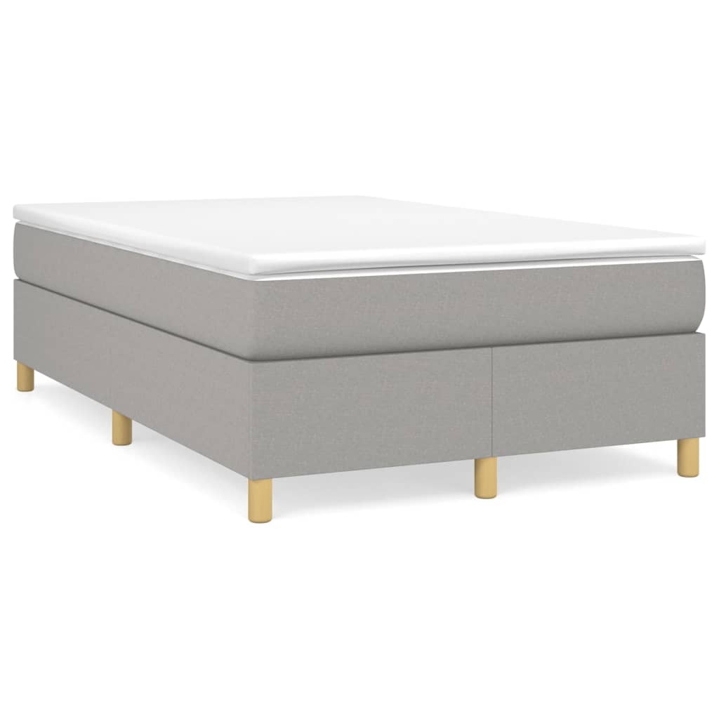 Boxspringbett mit Matratze Hellgrau 120x200 cm Stoff