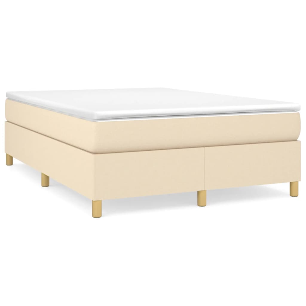 Boxspringbett mit Matratze Creme 140x190 cm Stoff
