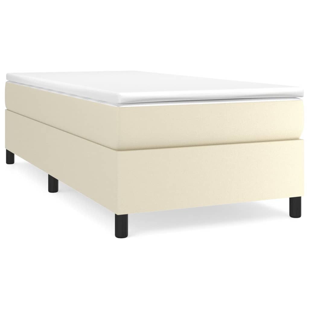 Boxspringbett mit Matratze Creme 80x200 cm Kunstleder