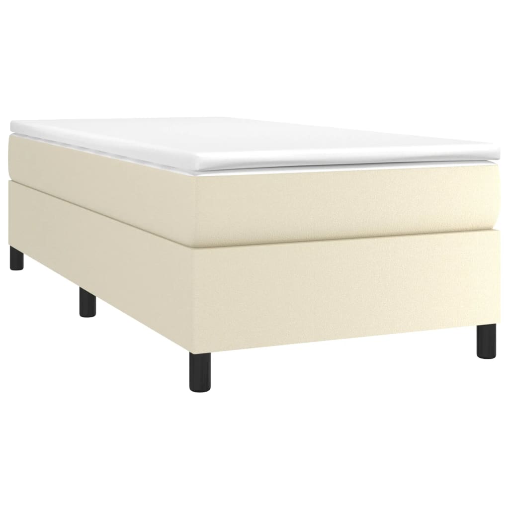 Boxspringbett mit Matratze Creme 80x200 cm Kunstleder