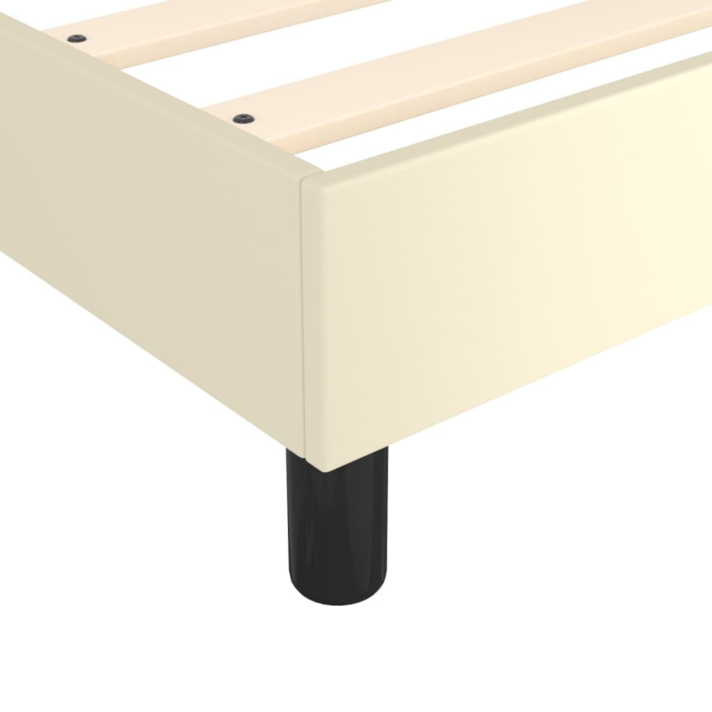Boxspringbett mit Matratze Creme 80x200 cm Kunstleder
