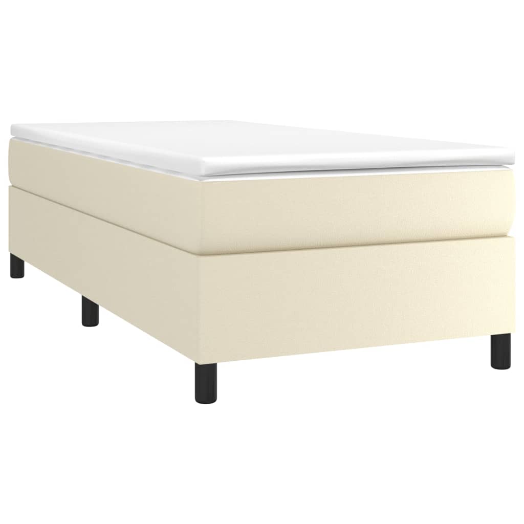 Boxspringbett mit Matratze Creme 90x190 cm Kunstleder