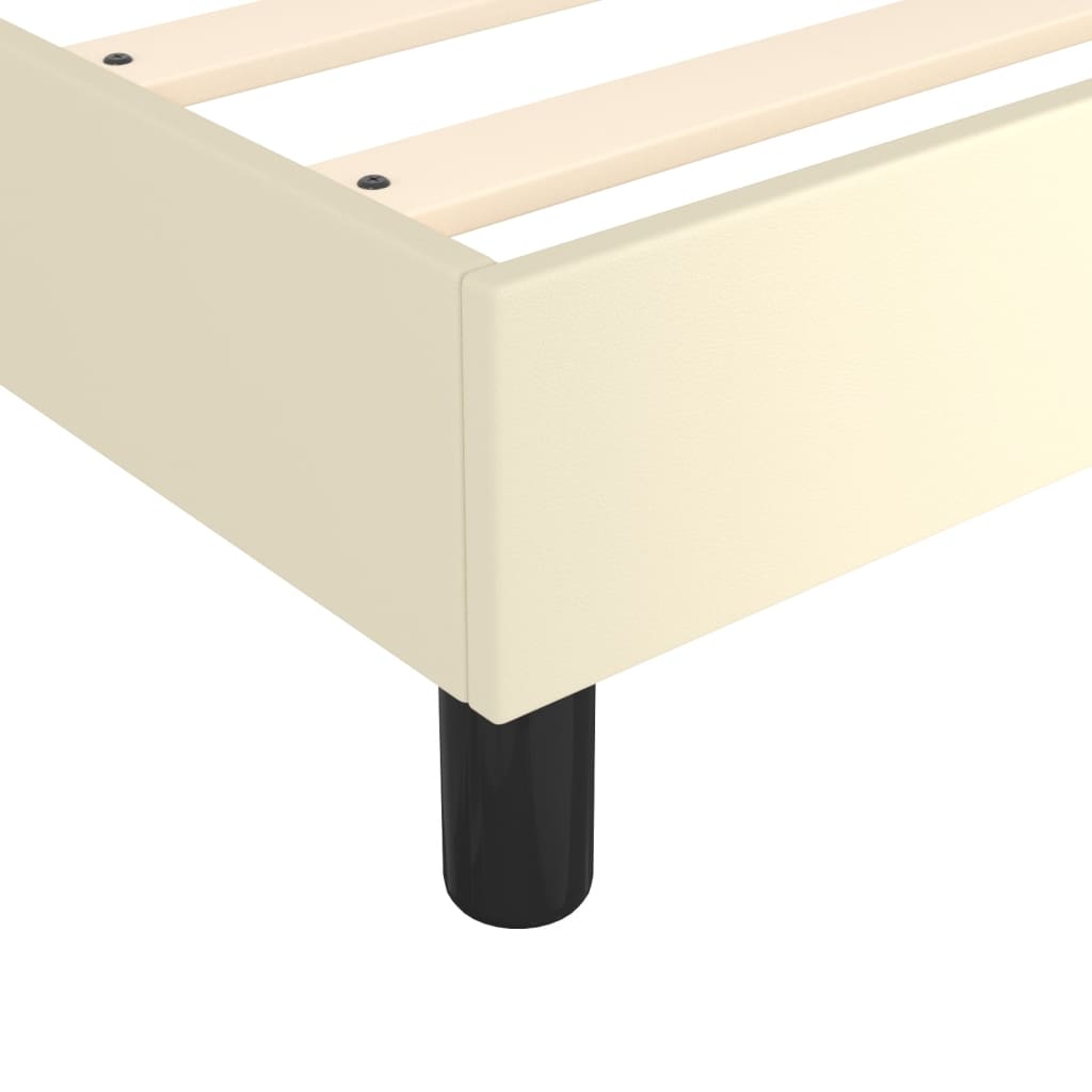 Boxspringbett mit Matratze Creme 90x190 cm Kunstleder