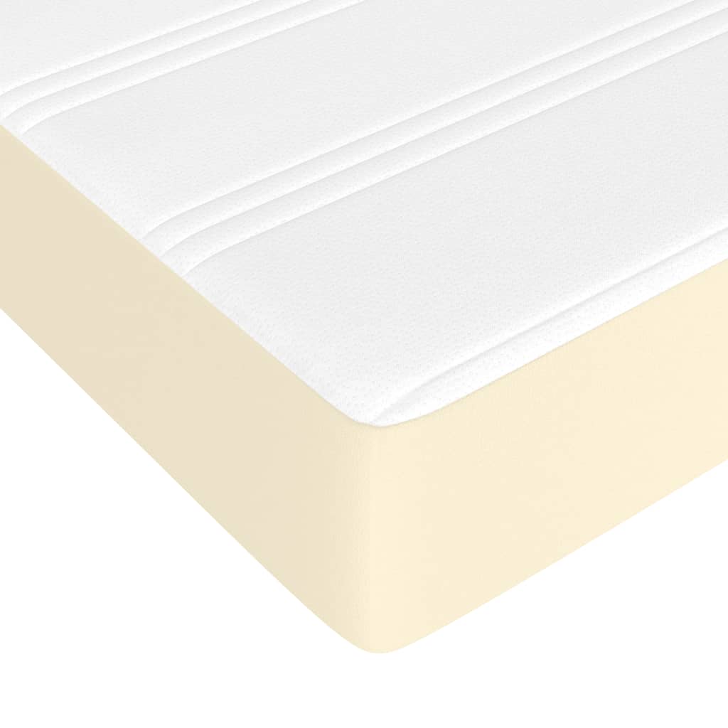 Boxspringbett mit Matratze Creme 90x190 cm Kunstleder