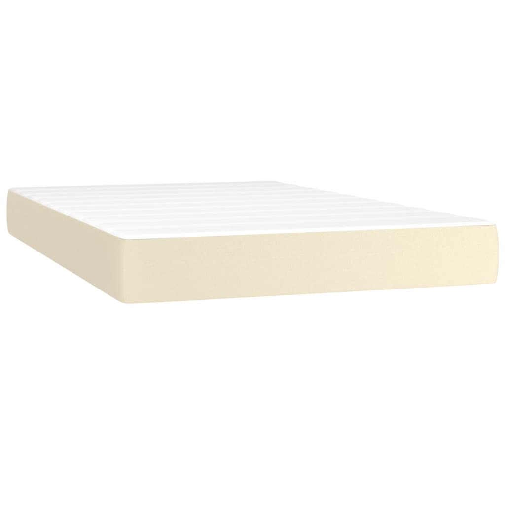 Boxspringbett mit Matratze Creme 120x200 cm Kunstleder