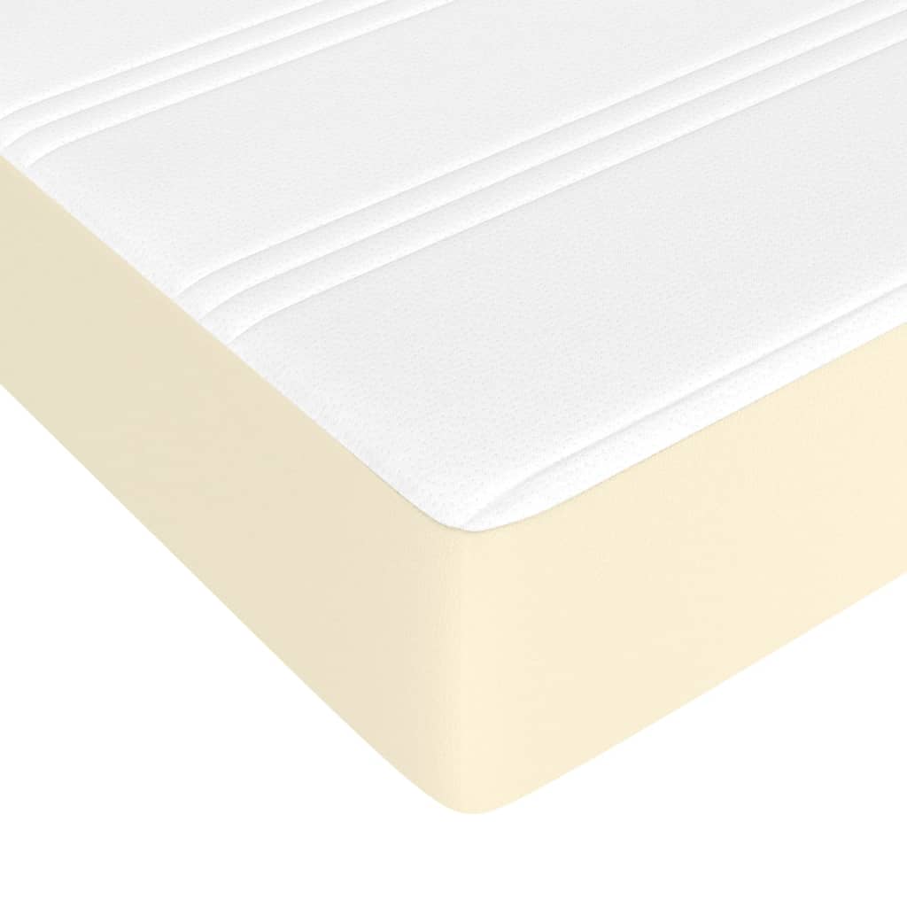 Boxspringbett mit Matratze Creme 120x200 cm Kunstleder